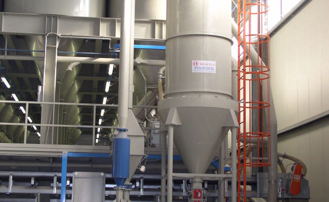 Filtro per pulizia pneumatica reparto silos